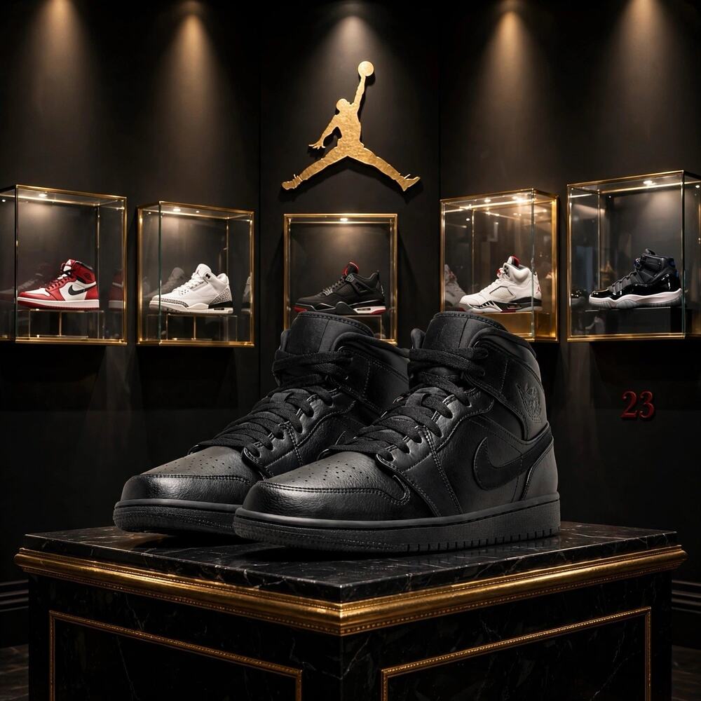 Size 11.5 - Air Jordan 1 Mid Triple Black 2013 No Box 2013 554724-010